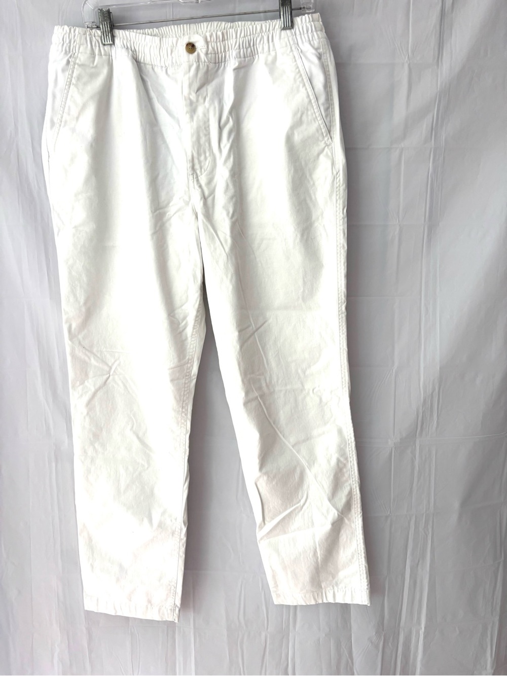 NWOT Polo by Ralph Lauren White Stretch Classic Fit Flat FChino Pants SZ 36 Wais